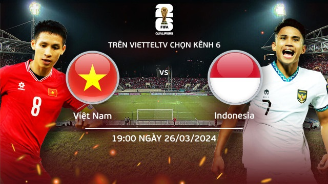 Link xem trực tiếp Việt Nam và Indonesia (vòng loại World Cup 2026)